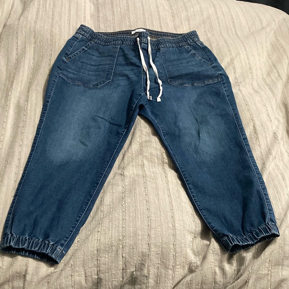 Lane bryant size 18, elastictic waist, elastic cuff jogger denim